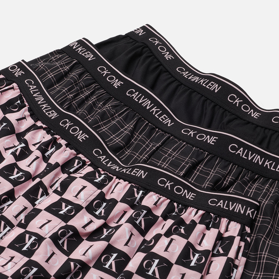 Комплект мужских трусов Calvin Klein Underwear 3-Pack Boxer Slim Fine Plaid/Black/Checker Logo