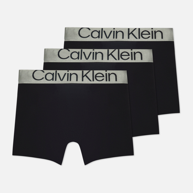 Комплект мужских трусов Calvin Klein Underwear 3-Pack Boxer Brief Steel Cotton, цвет чёрный
