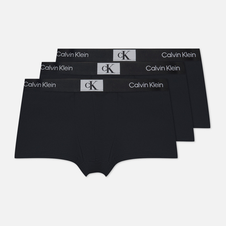 фото Комплект мужских трусов calvin klein underwear 3-pack low rise trunk ck96, цвет чёрный, размер s