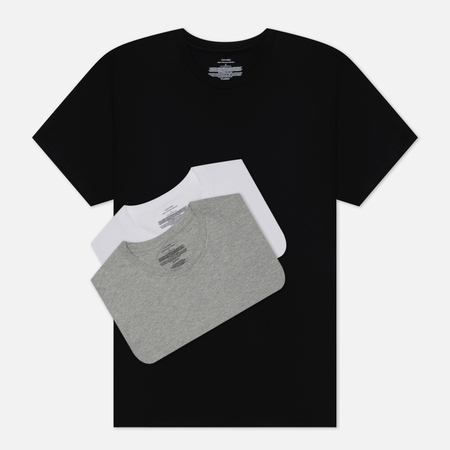 фото Комплект мужских футболок calvin klein underwear 3-pack cotton classics, цвет комбинированный, размер s