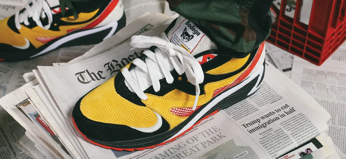 Saucony × Bodega Grid 8000: газетное объявление
