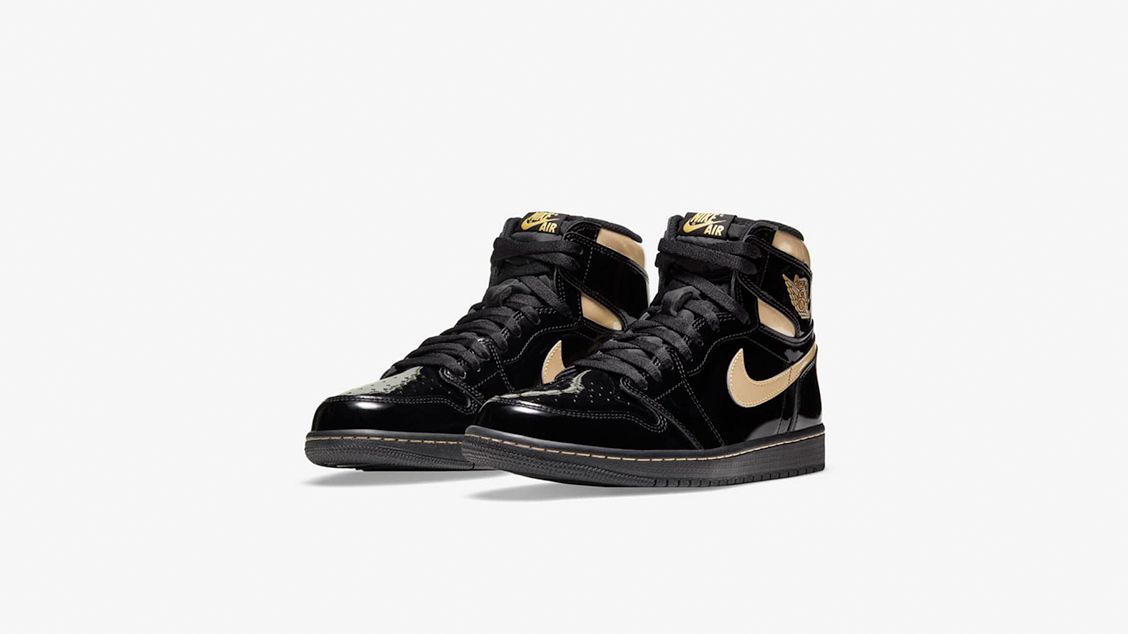 Nike air jordan 1 retro high black/metallic gold-white hotsell