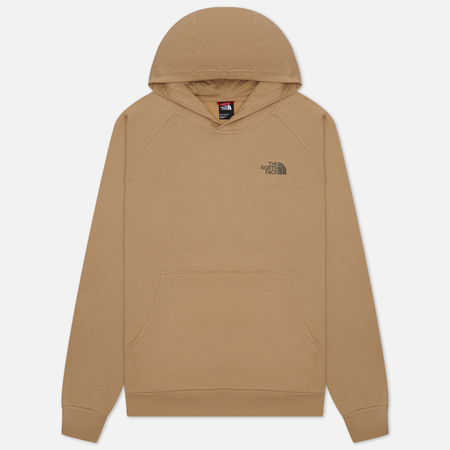 фото Мужская толстовка the north face raglan red box hoodie, цвет бежевый, размер s