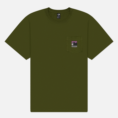 Мужская футболка The North Face Mountain Logo Relaxed, цвет зелёный, размер S