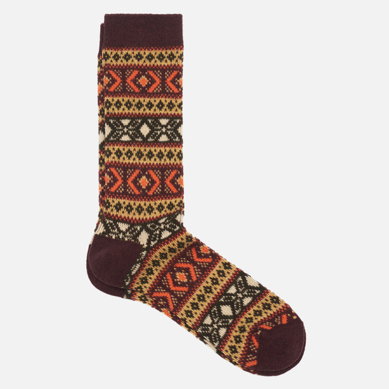 Носки Anonymous Ism Wool Jacquard Crew Brown