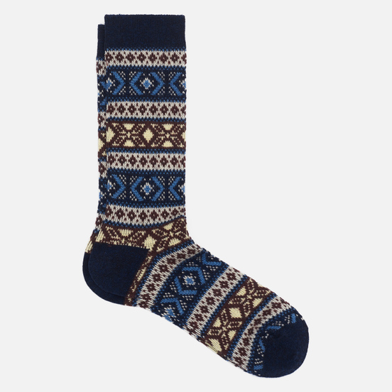 Носки Anonymous Ism Wool Jacquard Crew Navy