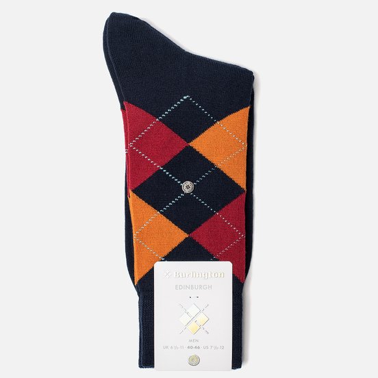 Носки Burlington Edinburgh Navy/Red