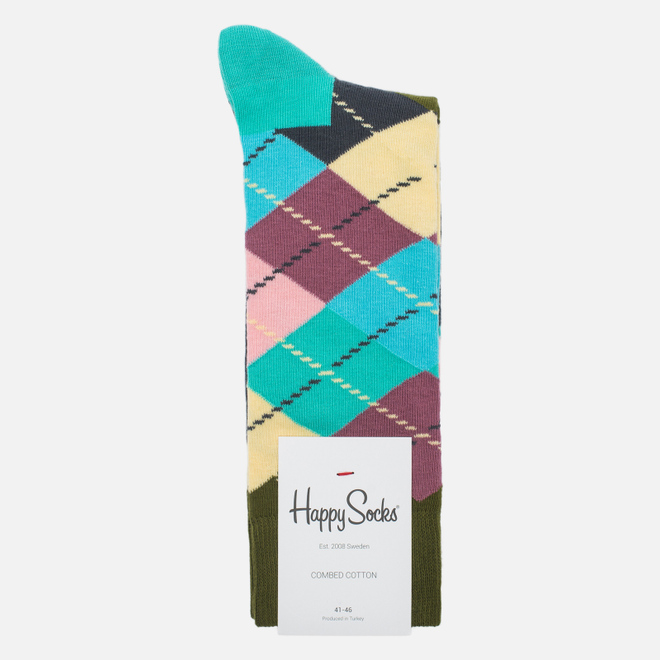 Носки Happy Socks Argyle Blue/Green/Pink/Purple/Turquoise