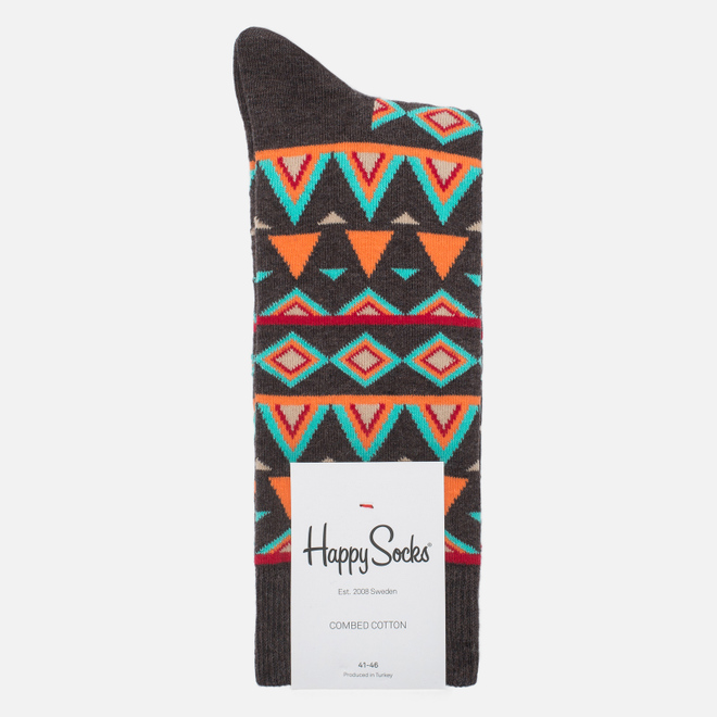Носки Happy Socks Temple Brown/Orange/Turquoise