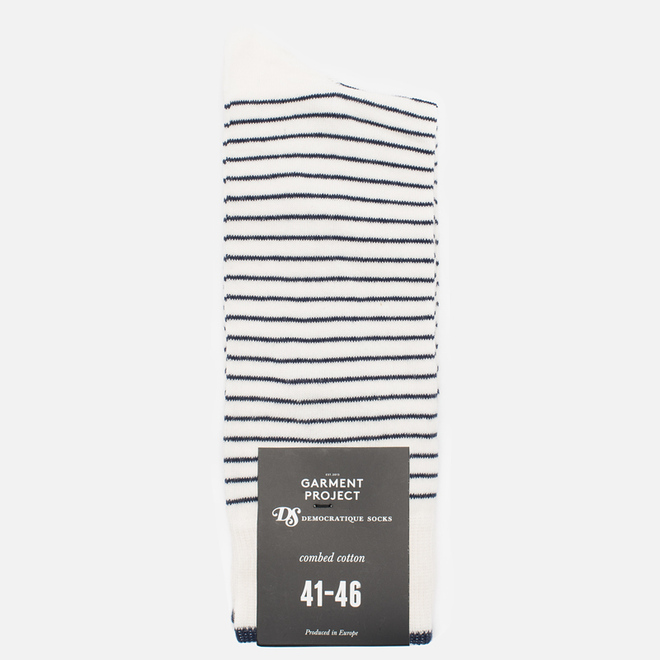 Носки Democratique Socks x Garment Project Mini Striper Off White/Navy