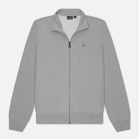 фото Мужская толстовка napapijri balis full zip, цвет серый, размер s