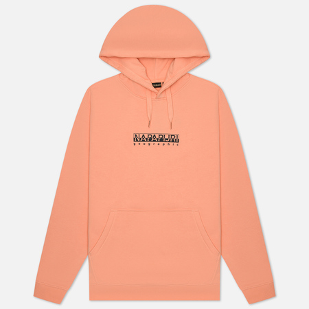 Мужская толстовка Napapijri Box Hoodie Loose Fit, цвет розовый, размер XL