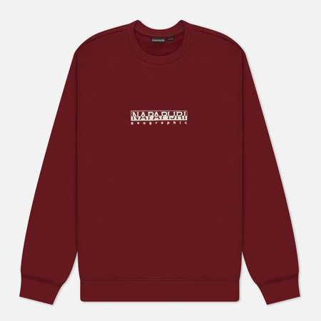 фото Мужская толстовка napapijri b-box crew neck, цвет бордовый, размер s