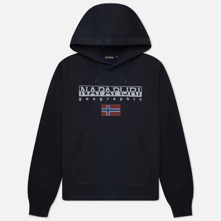 фото Мужская толстовка napapijri ayas hoodie, цвет чёрный, размер s
