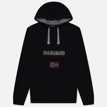 фото Мужская толстовка napapijri burgee winter hoodie, цвет чёрный, размер l