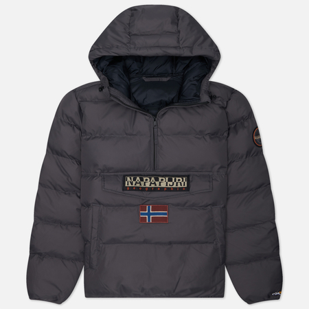 фото Мужская куртка анорак napapijri rainforest pocket winter puffer, цвет серый, размер s