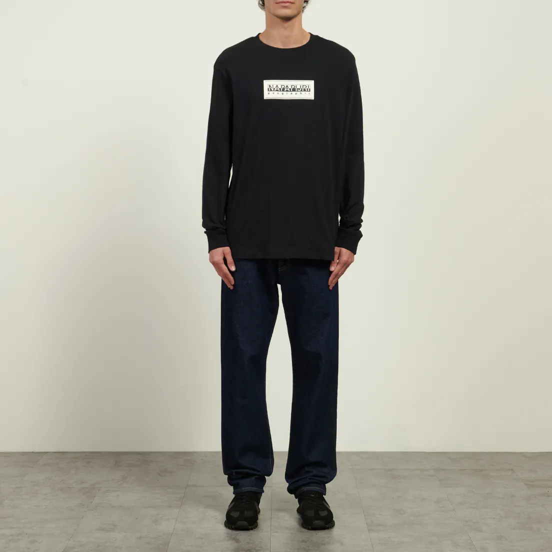 Napapijri Мужской лонгслив Box Logo Crew Neck
