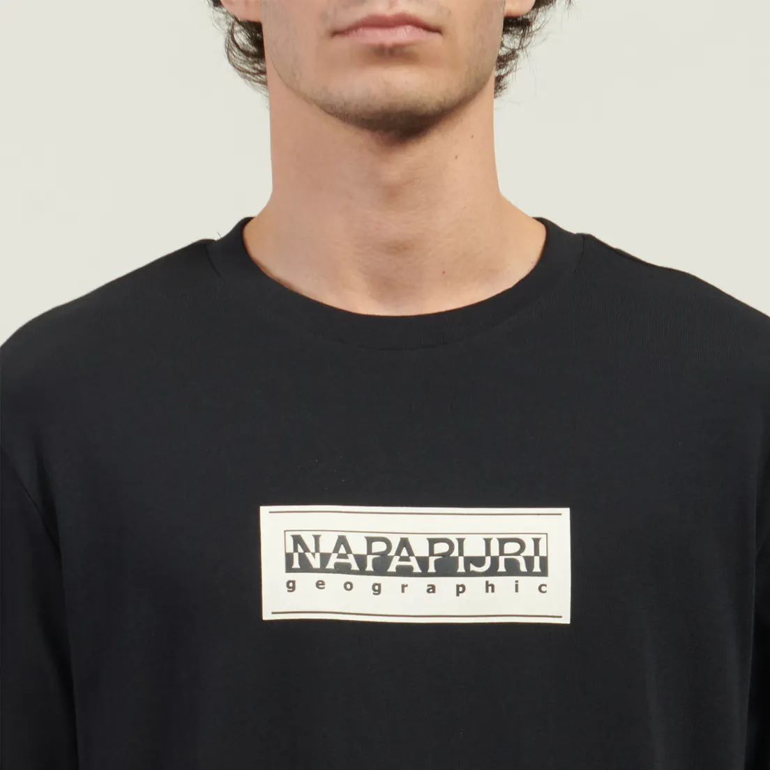 Napapijri Мужской лонгслив Box Logo Crew Neck