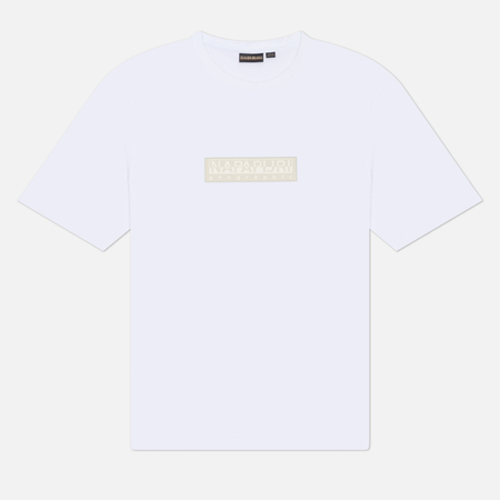 Мужская футболка Napapijri S-Box Logo, цвет белый, размер L