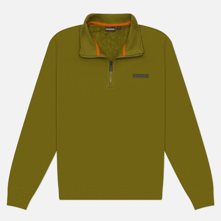 Мужская толстовка Napapijri Small Box Half-Zip, цвет оливковый, размер XXL