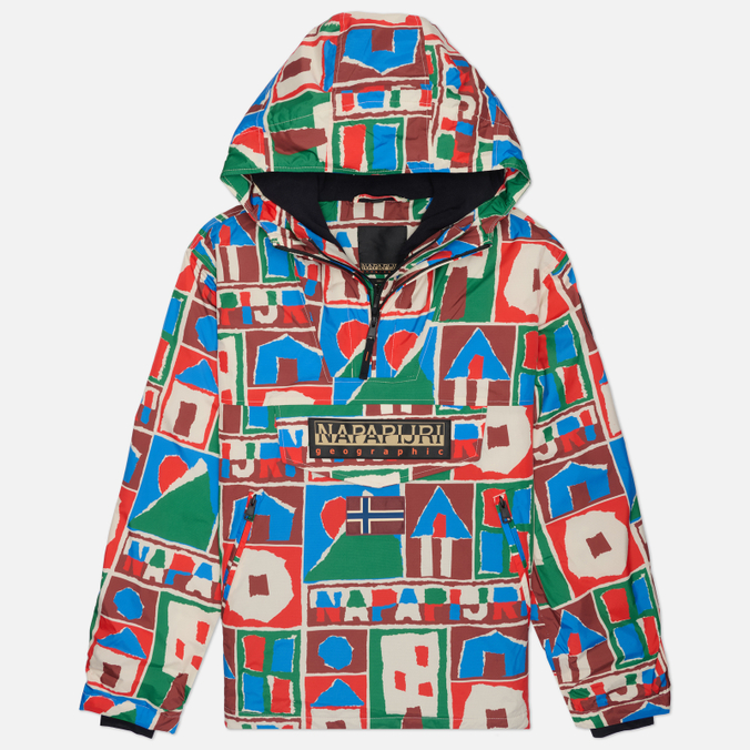 Мужская куртка ветровка Napapijri Rainforest Next All Over Print 1