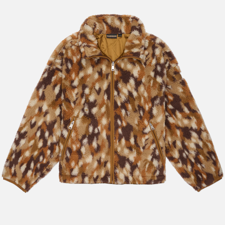 Женская флисовая куртка Napapijri T-Shima All Over Print, цвет бежевый, размер L