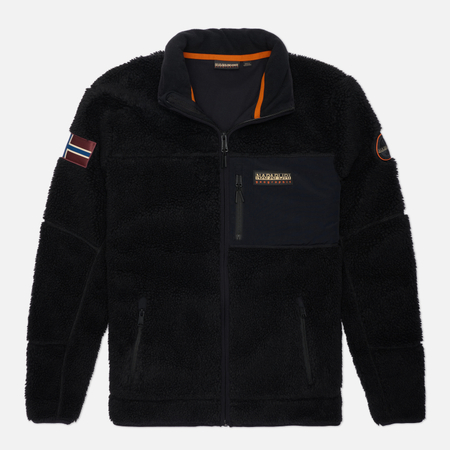 Мужская флисовая куртка Napapijri Yupik Full-Zip 5, цвет чёрный, размер XL
