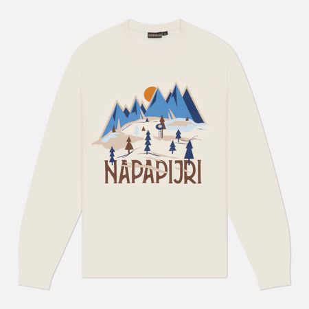 Мужской лонгслив Napapijri S-Tee, цвет бежевый, размер XXL