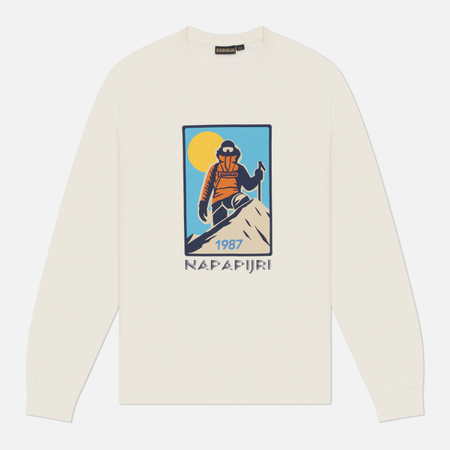 Мужской лонгслив Napapijri S-Tee, цвет белый, размер XXL