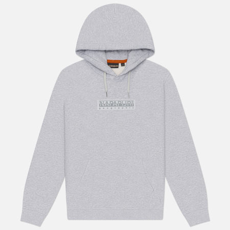 Мужская толстовка Napapijri B-Box Logo Hoodie, цвет серый, размер S