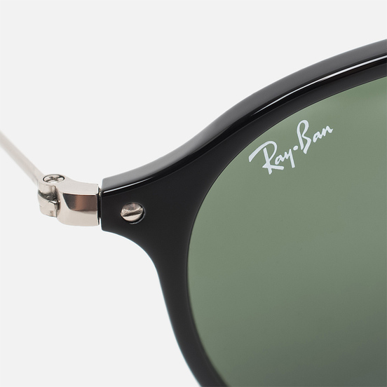 Солнцезащитные очки Ray-Ban Round Fleck Polished Black/Silver/Green Classic G-15