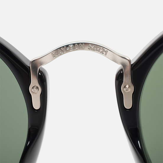 Солнцезащитные очки Ray-Ban Round Fleck Polished Black/Silver/Green Classic G-15