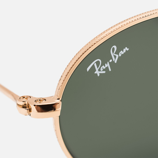 Солнцезащитные очки Ray-Ban Oval Flat Lenses Polished Gold/Green Classic G-15