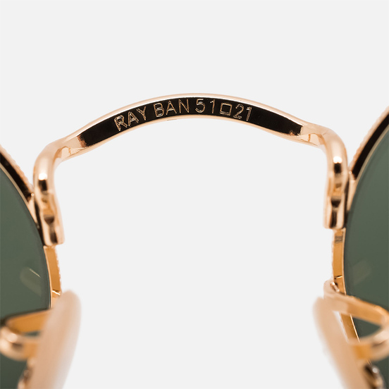 Солнцезащитные очки Ray-Ban Oval Flat Lenses Polished Gold/Green Classic G-15