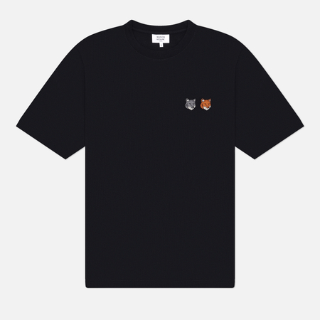 Мужская футболка Maison Kitsune Double Fox Head Comfort, цвет чёрный, размер L