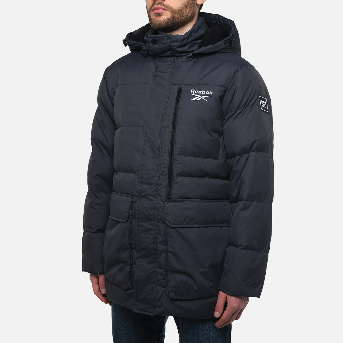 Reebok Мужская куртка парка Down Puffer Hooded