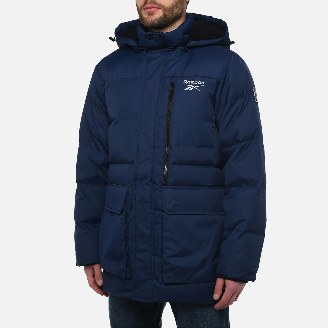 Reebok Мужская куртка парка Down Puffer Hooded