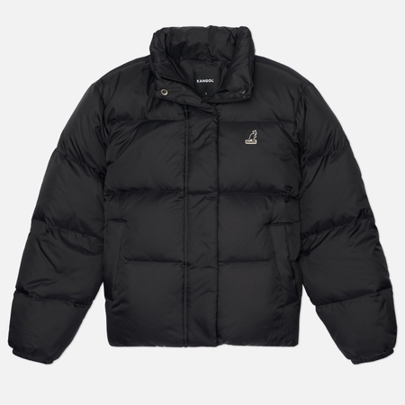 Женский пуховик Kangol Collar Down Puffer, цвет чёрный, размер S