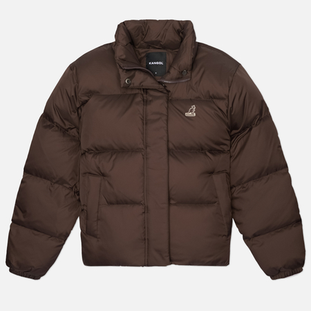 Женский пуховик Kangol Collar Down Puffer, цвет коричневый, размер L