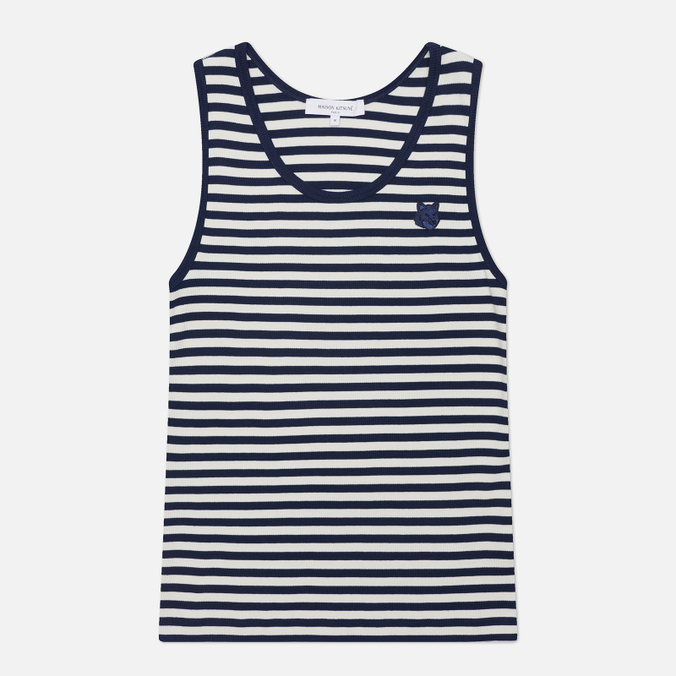Женская майка Maison Kitsune Bold Fox Head Patch Multi Stripes Ribbed