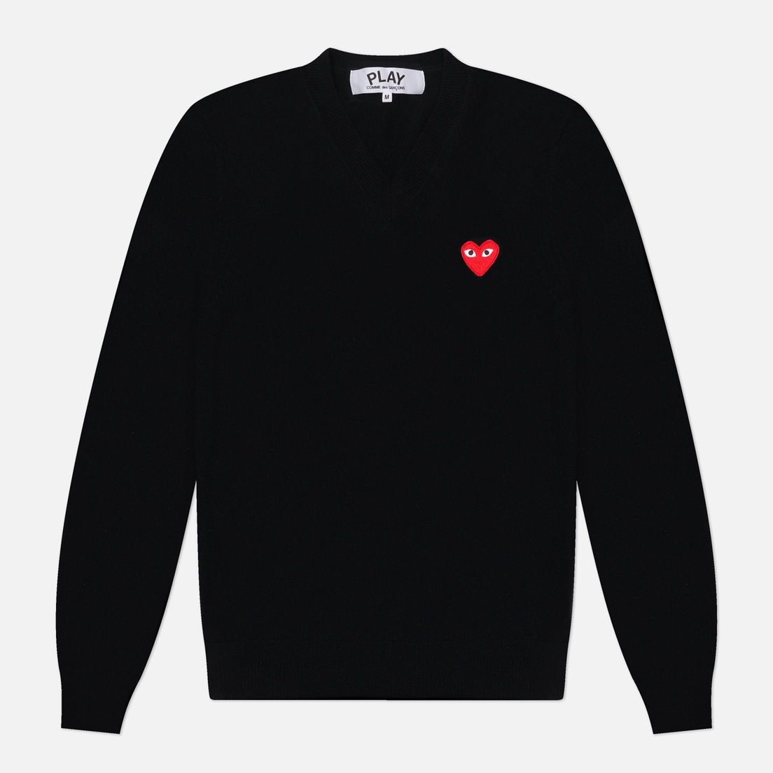 Comme des Garcons Play Мужской свитер Red Emblem V-Neck