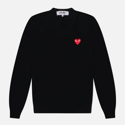 Comme des Garcons Play Мужской свитер Red Emblem V-Neck