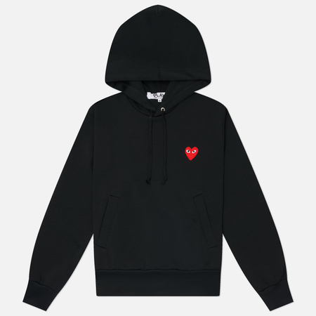Женская толстовка Comme des Garcons Play Smalll Heart Hoodie, цвет чёрный, размер L