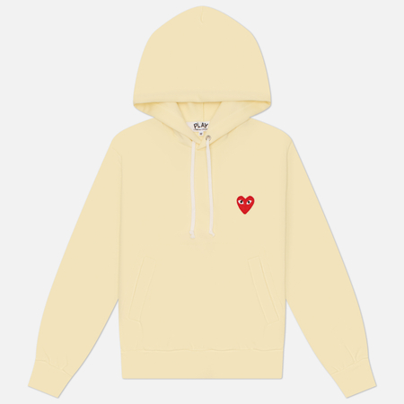 Женская толстовка Comme des Garcons Play Smalll Heart Hoodie, цвет жёлтый, размер L