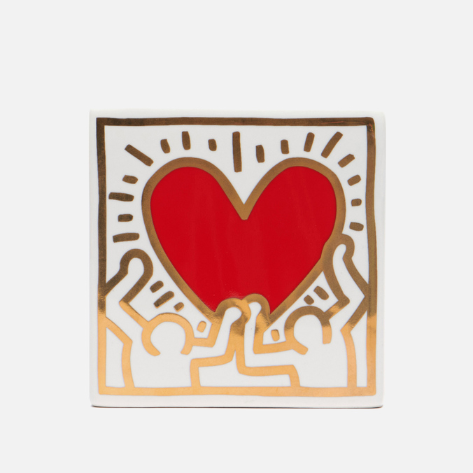 ligne blanche keith haring gold pattern heart Ligne Blanche Keith Haring Red Heart With Gold