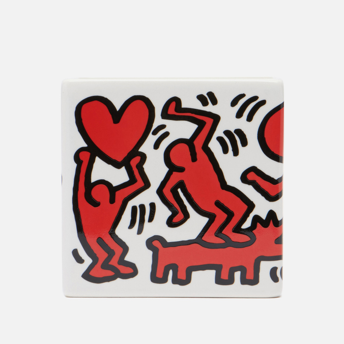 ligne blanche keith haring gold pattern heart Ligne Blanche Keith Haring Red On White