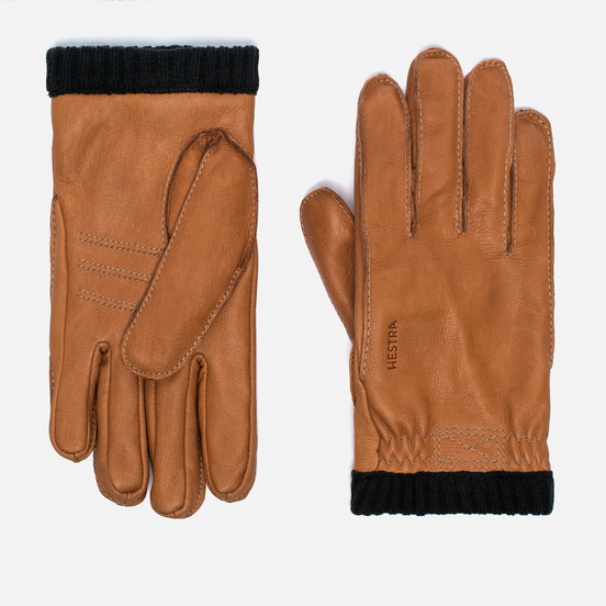Мужские перчатки Hestra Deerskin Primaloft Ribbed Light Brown