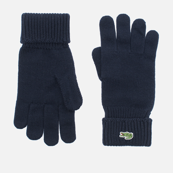 Перчатки Lacoste Green Croc Wool Navy