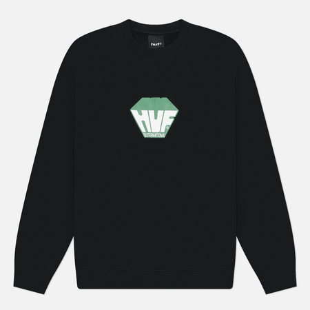 Мужская толстовка HUF Big Block Crewneck, цвет чёрный, размер L