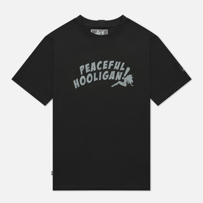 Мужская футболка Peaceful Hooligan, цвет чёрный, размер XL PHAW21PRTTEE02-BLK Badabing - фото 1